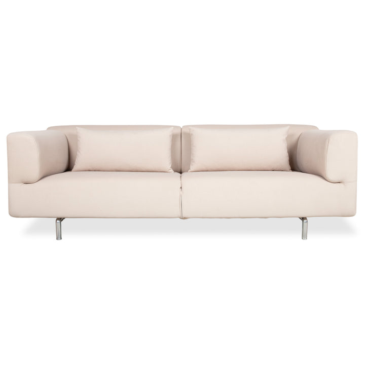 Cassina Met 250 Stoff Beige Creme Dreisitzer Sofa Couch Neubezug WOOLLY 506