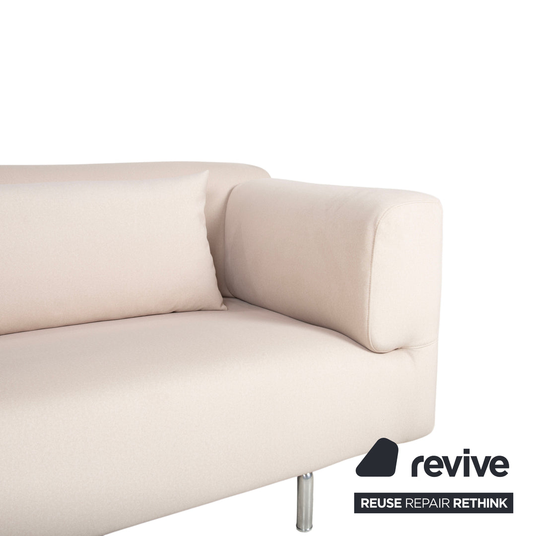 Cassina Met 250 Stoff Beige Creme Dreisitzer Sofa Couch Neubezug WOOLLY 506