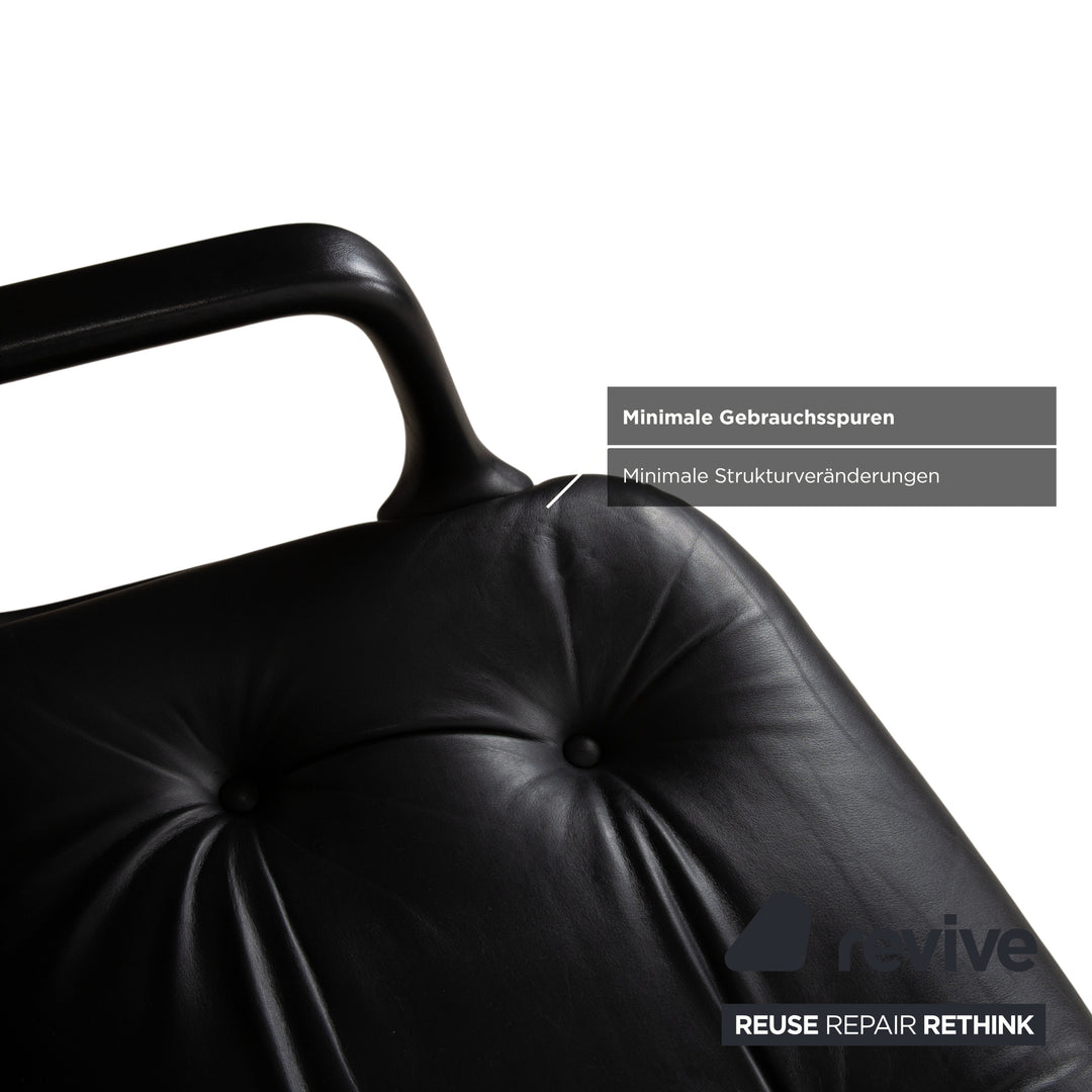 Charles Pollock Comforto Executive Chair Knoll 1960s Leather Executive Armchair Black Genuine Leather Chair Office Chair