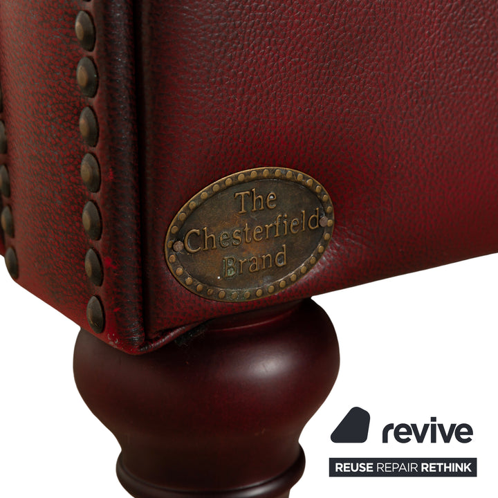 Chesterfield Leder Sessel Rot Braun Vintage