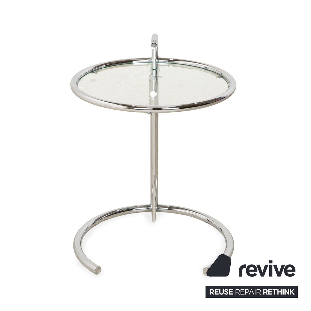 ClassiCon Eileen Grey Adjustable Table Glass Coffee Table Silver Chrome