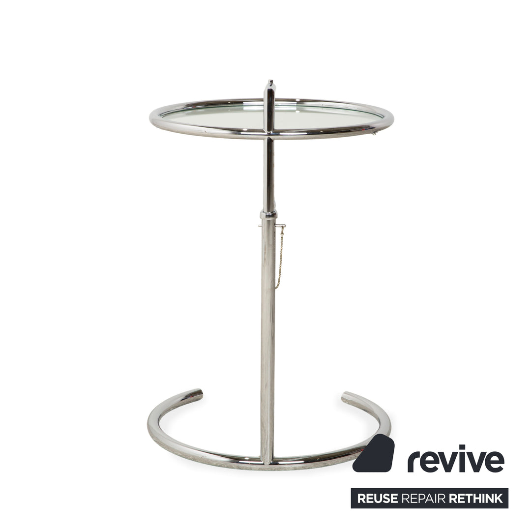 ClassiCon Eileen Grey Adjustable Table Glass Coffee Table Silver Chrome