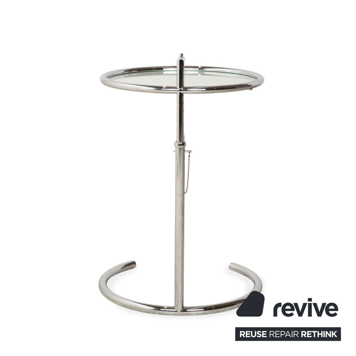 ClassiCon Eileen Grey Adjustable Table Glass Coffee Table Silver Chrome