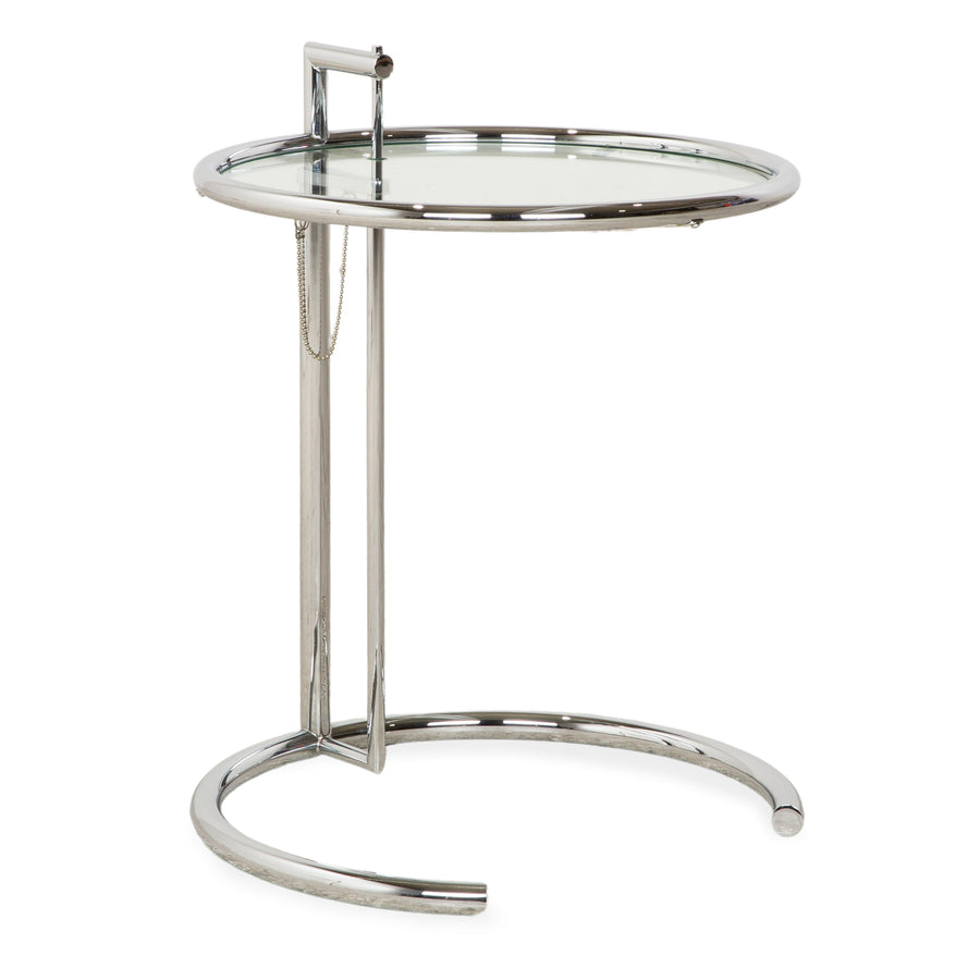 ClassiCon Eileen Grey Adjustable Table Glass Coffee Table Silver Chrome