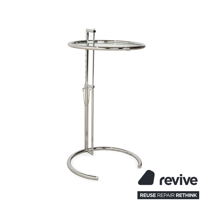 ClassiCon Eileen Grey Adjustable Table Glass Coffee Table Silver Chrome