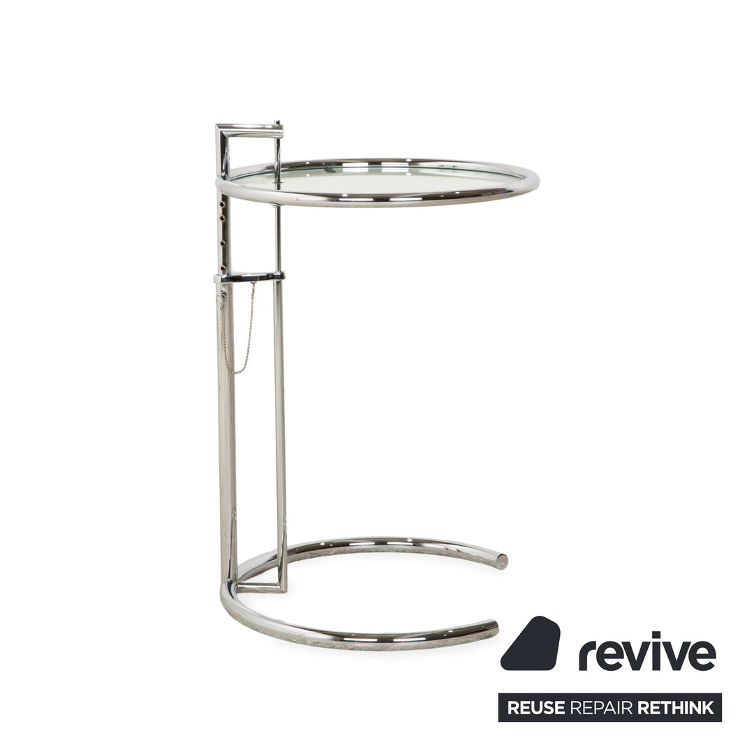 ClassiCon Eileen Grey Adjustable Table Glass Coffee Table Silver Chrome