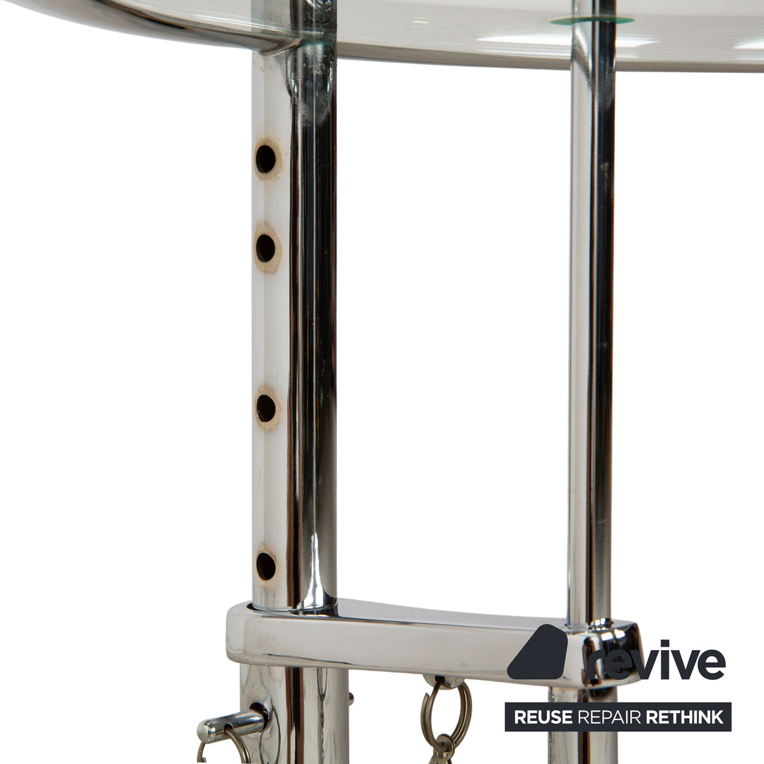 ClassiCon Eileen Grey Adjustable Table Glass Coffee Table Silver Chrome
