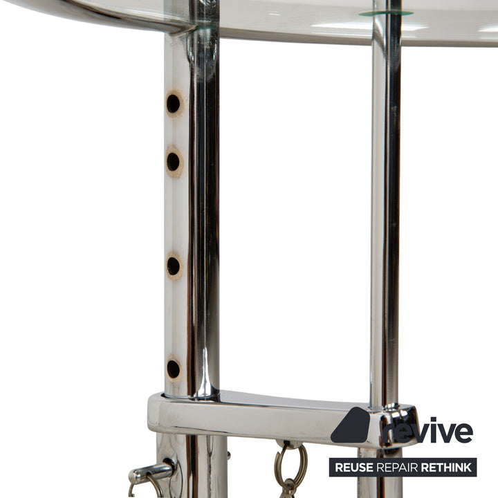 ClassiCon Eileen Grey Adjustable Table Glass Coffee Table Silver Chrome