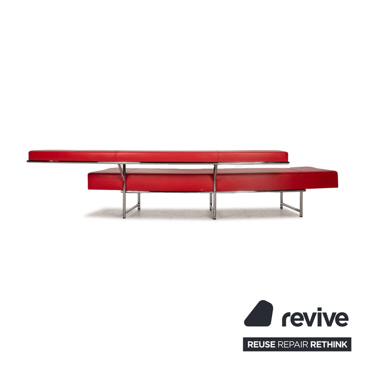 ClassiCon Monte Carlo Leder Viersitzer Rot Sofa Couch by Eileen Gray
