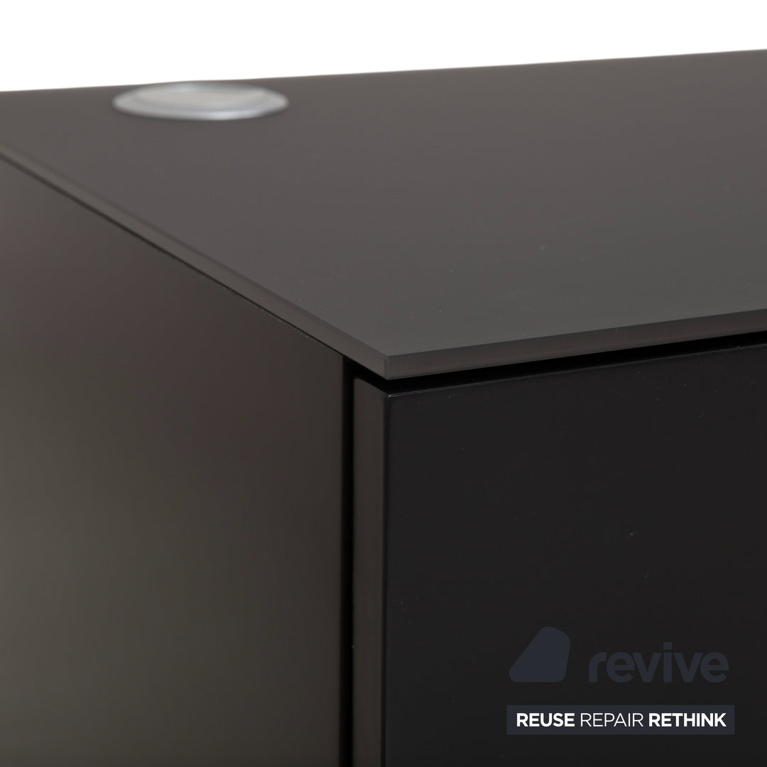 Contur 3900 buffet en bois noir anthracite verre