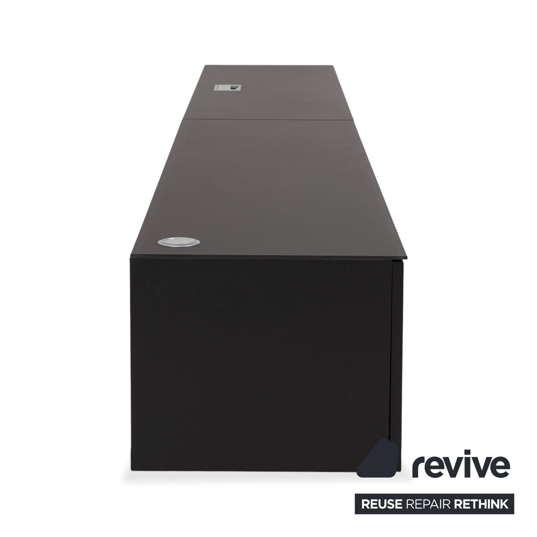 Contur 3900 buffet en bois noir anthracite verre