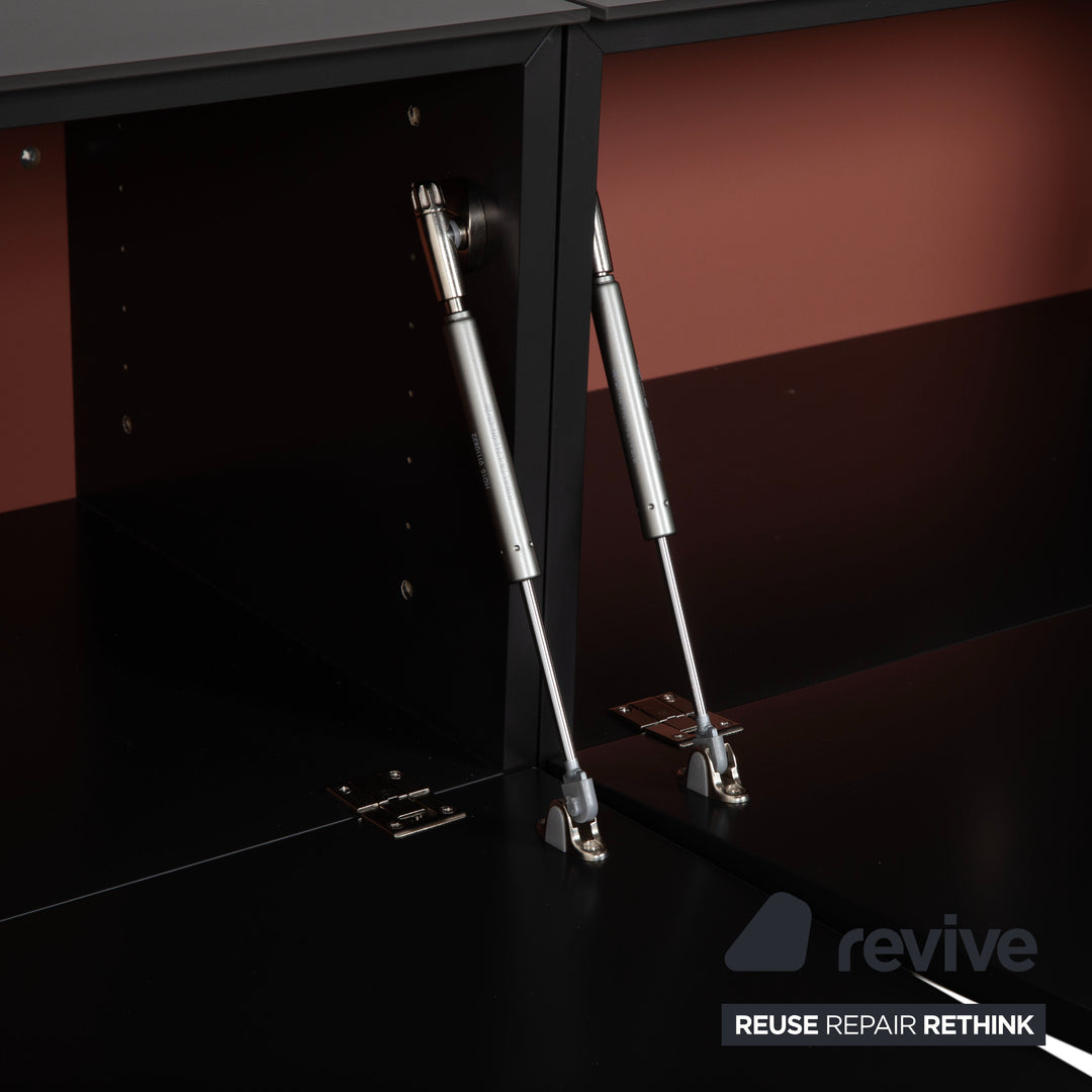 Contur 3900 buffet en bois noir anthracite verre