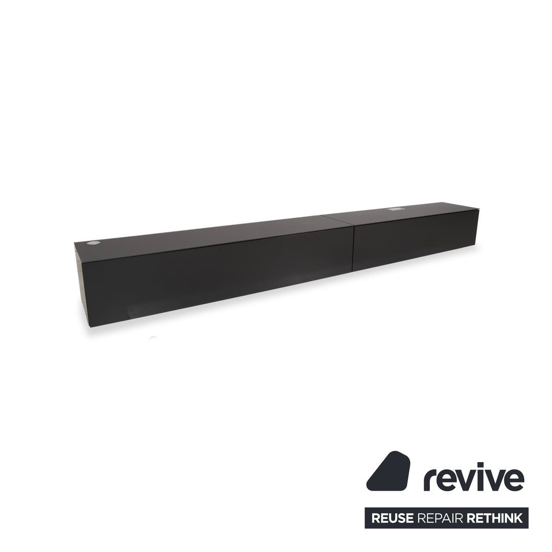 Contur 3900 buffet en bois noir anthracite verre