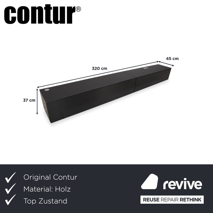 Contur 3900 buffet en bois noir anthracite verre