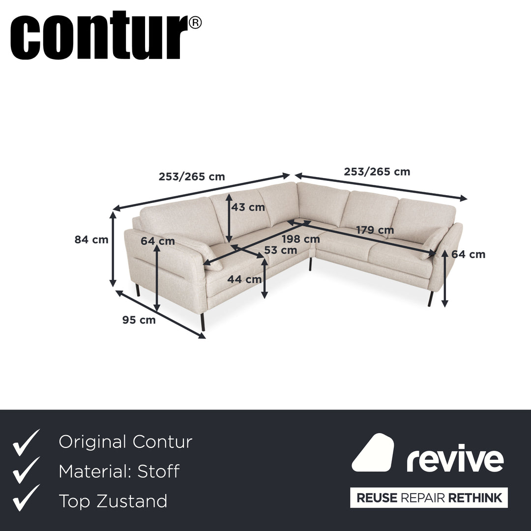 Contur Enna Stoff Ecksofa Beige Sofa Couch
