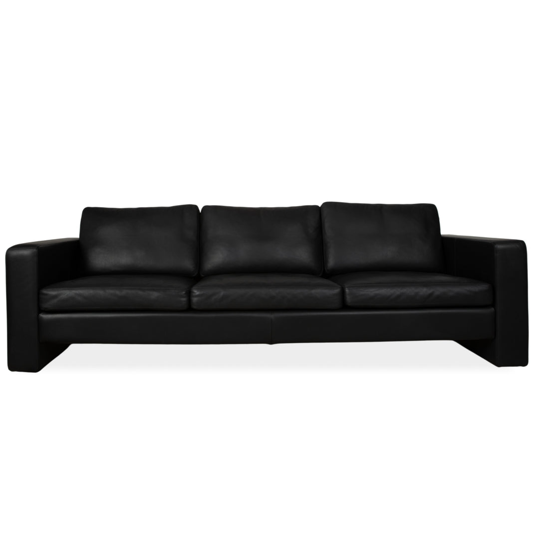 COR Conseta Leather Three-Seater Black Sofa Couch