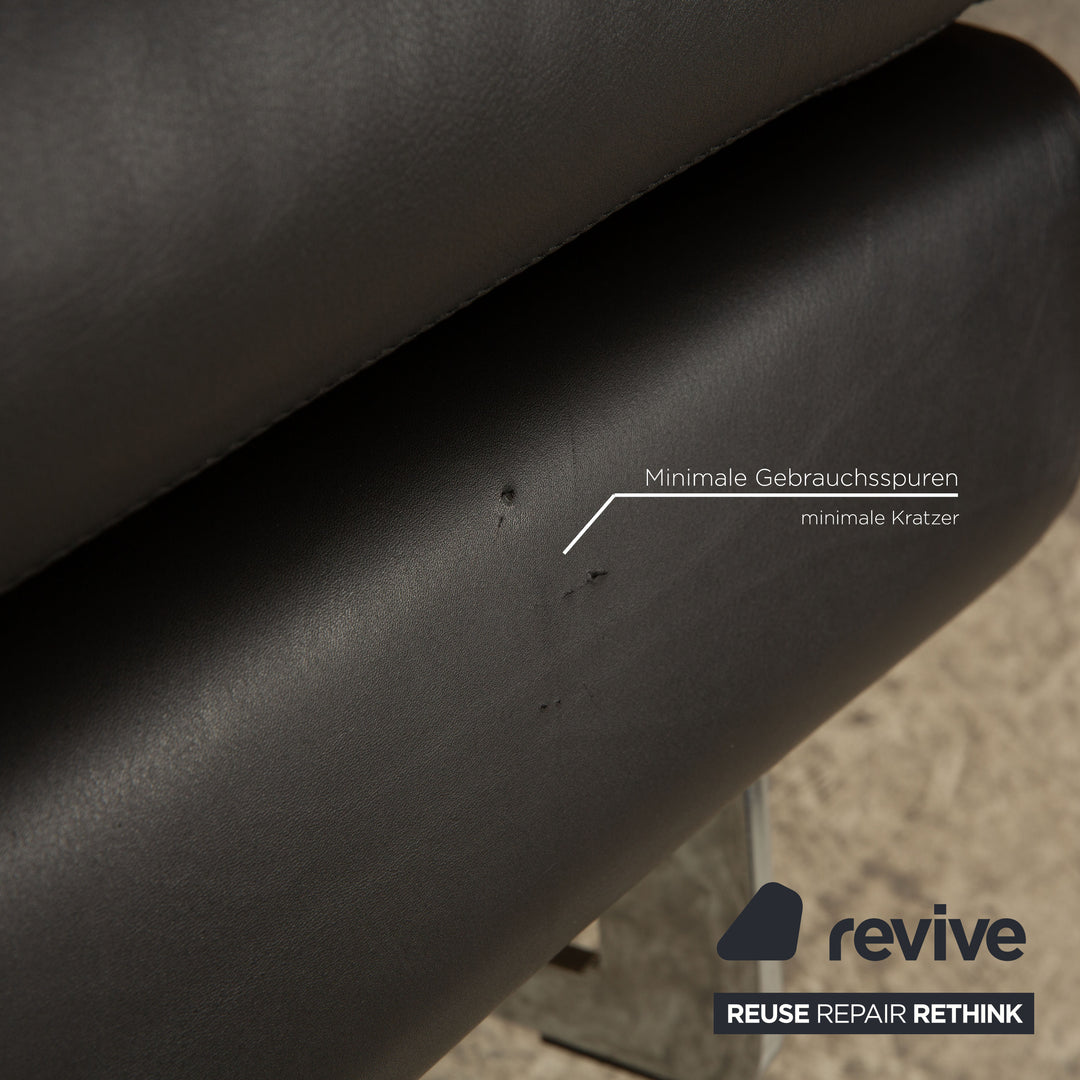 Cor Conseta Leder Hocker Schwarz