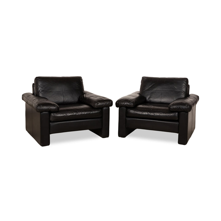 Ensemble de fauteuils en cuir Cor Conseta noir 2x fauteuils