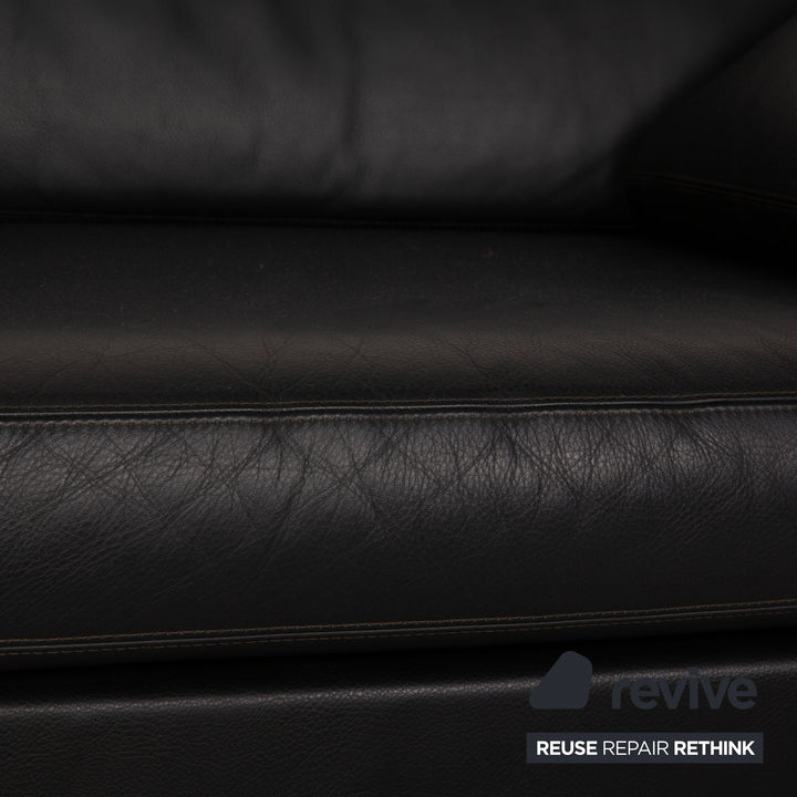 Cor Conseta Leder Zweisitzer Schwarz Sofa Couch