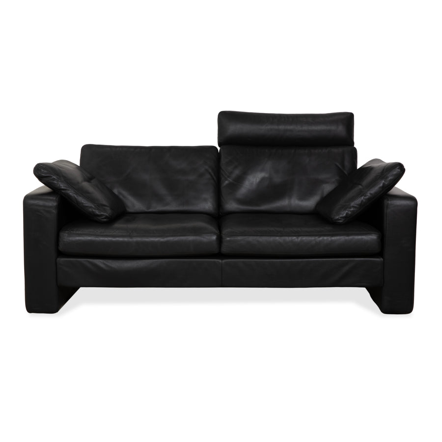 Cor Conseta Leder Zweisitzer Schwarz Sofa Couch Kopfstütze