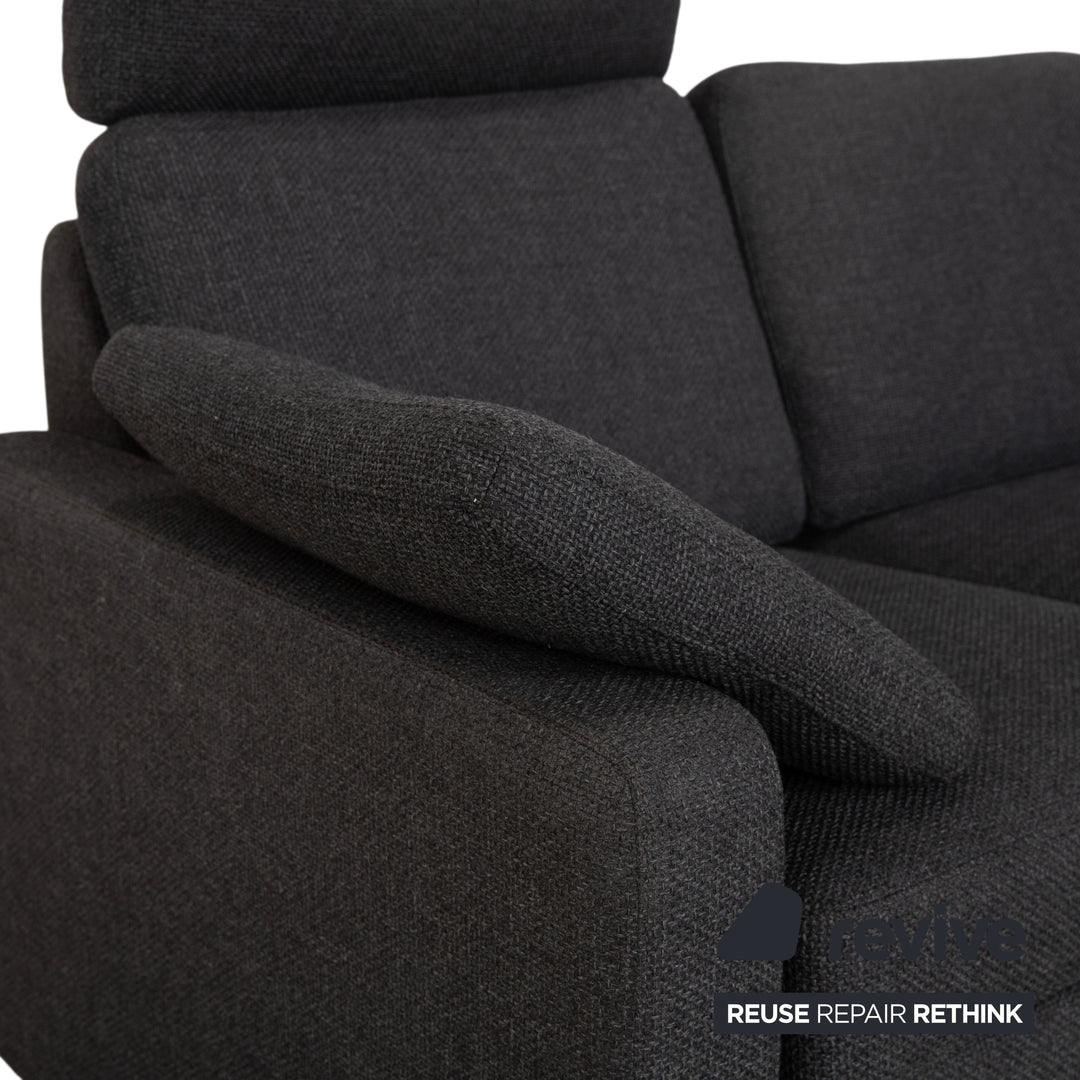 COR Conseta Fabric Corner Sofa Dark Grey Sofa Couch