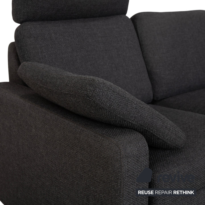 COR Conseta Fabric Corner Sofa Dark Grey Sofa Couch
