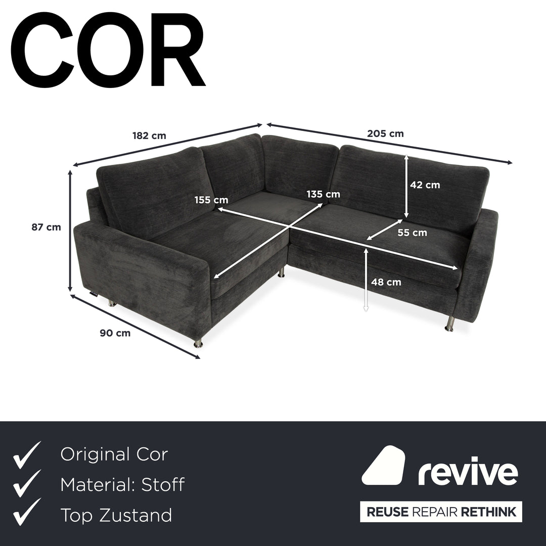 Cor Conseta Stoff Ecksofa Grau Blau Sofa Couch