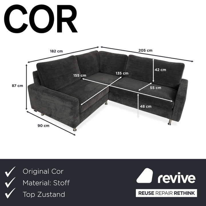 Cor Conseta Stoff Ecksofa Grau Blau Sofa Couch