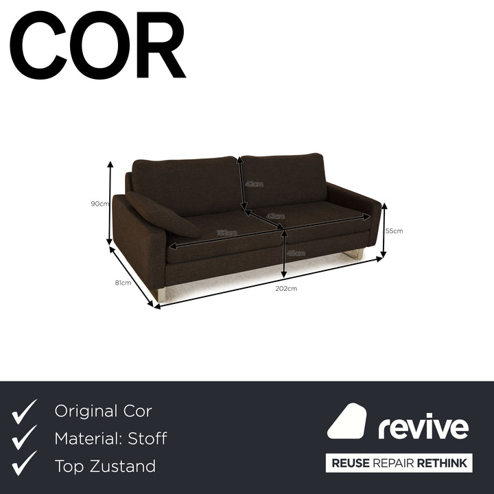 Cor Conseta Stoff Zweisitzer Grau Sofa Couch