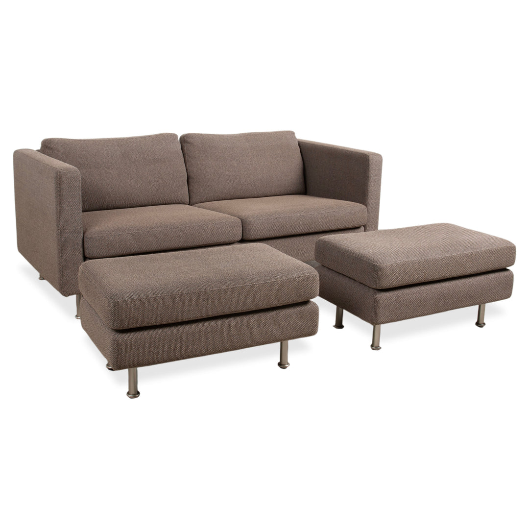 COR Conseta Stoff Zweisitzer Hocker Grau Braun Sofa Couch
