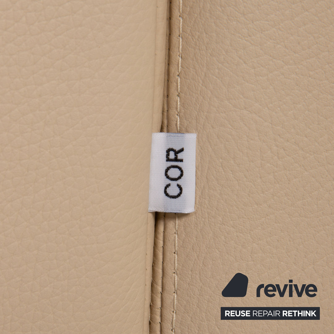 Cor Conseta Leder Sofa Garnitur Beige Zweisitzer Sessel