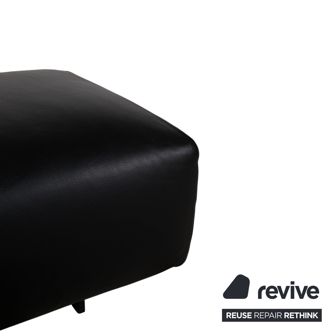 COR Moss Garnitur Leder Dreisitzer inkl. Hocker Schwarz Sofa Couch