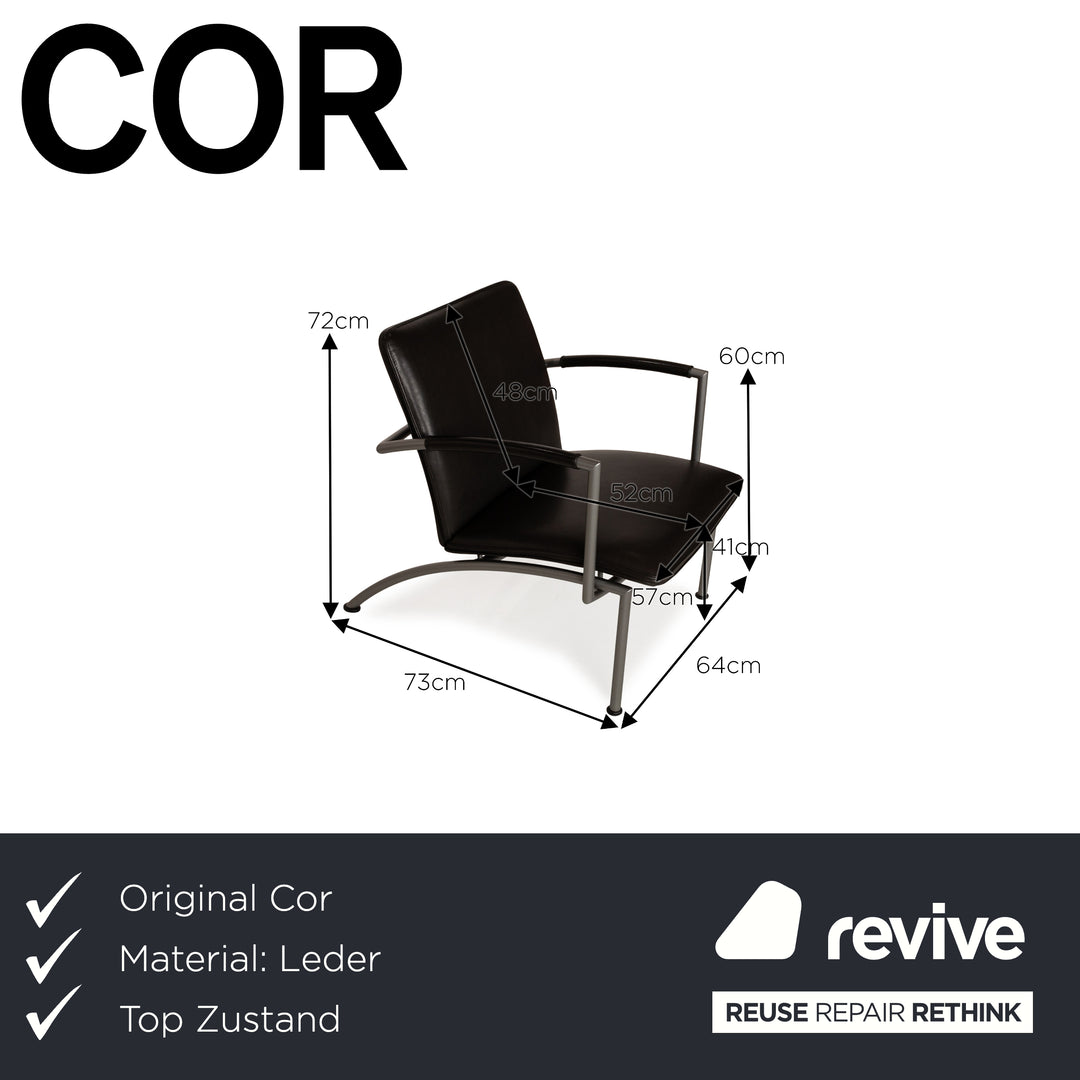 Fauteuil en cuir Cor Pando noir