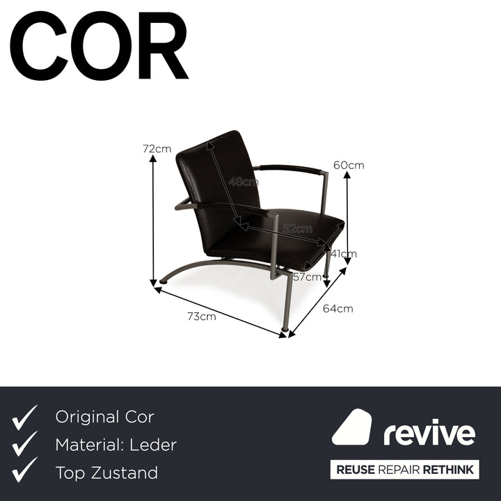 Fauteuil en cuir Cor Pando noir