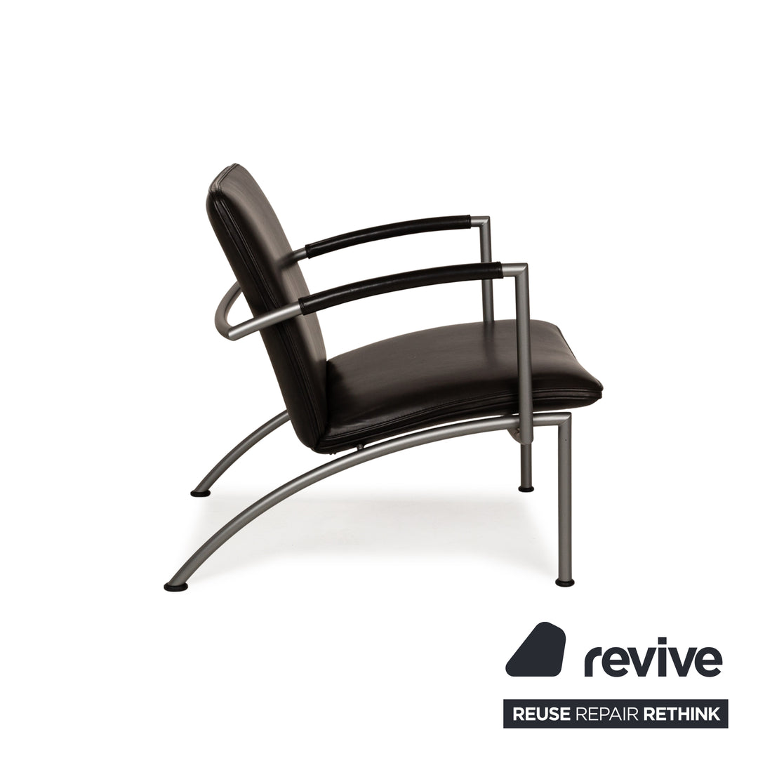 Fauteuil en cuir Cor Pando noir