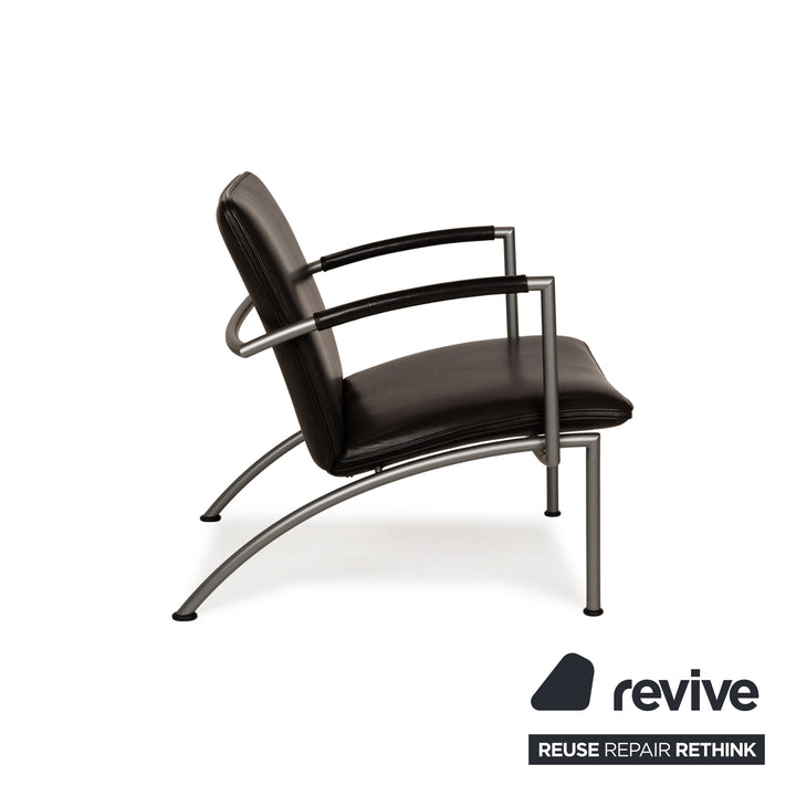 Fauteuil en cuir Cor Pando noir