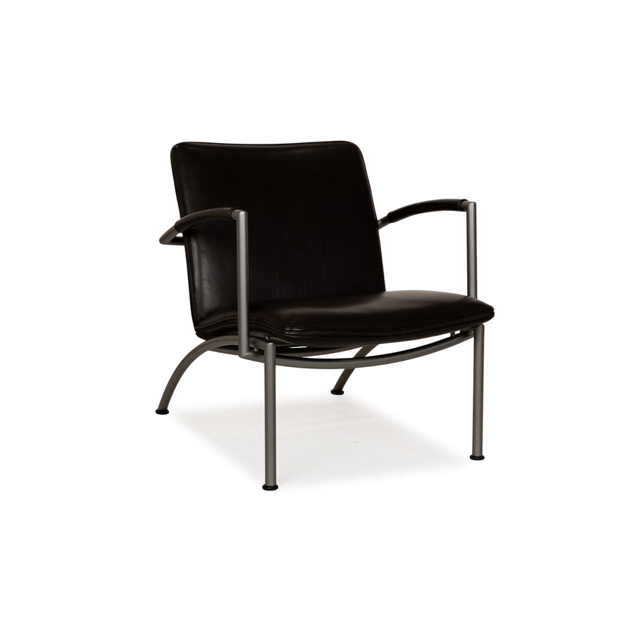 Fauteuil en cuir Cor Pando noir