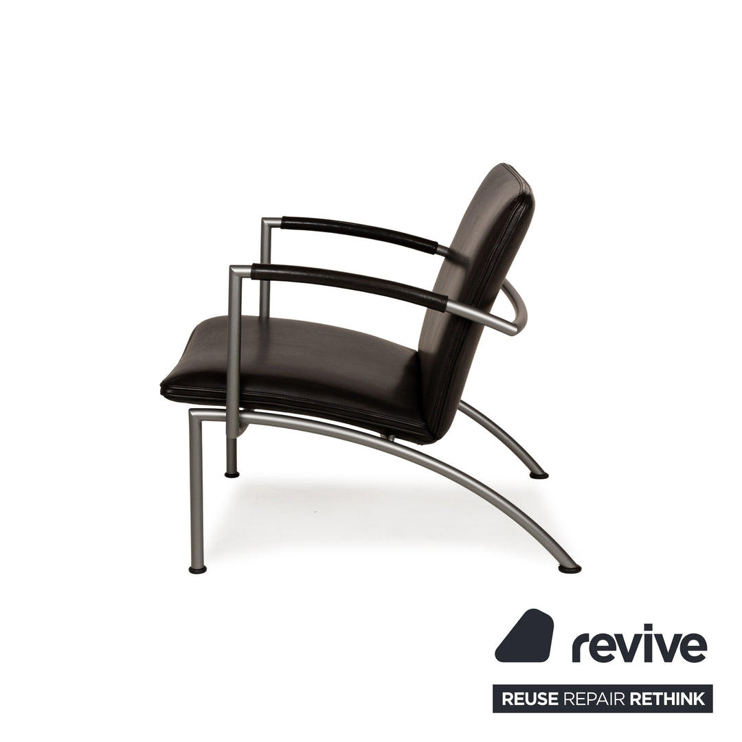 Fauteuil en cuir Cor Pando noir