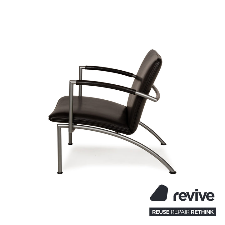 Fauteuil en cuir Cor Pando noir