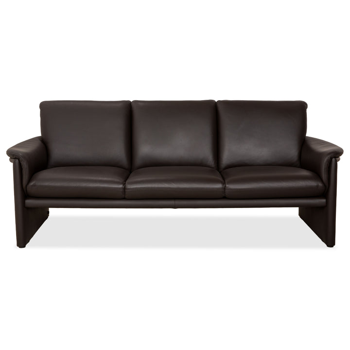 COR Zento Leather Three-Seater Dark Brown Chestnut Coffee Sofa Couch