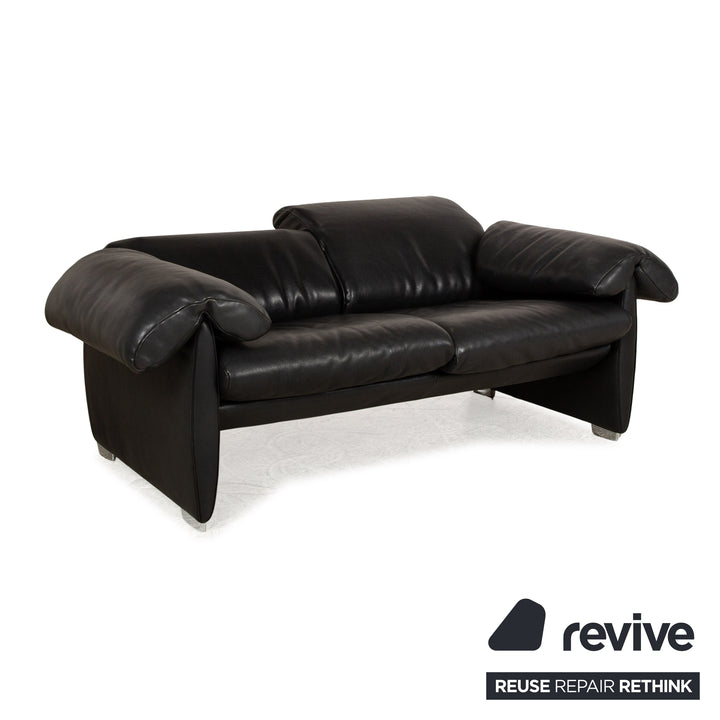 de Sede DS 10 Leder Zweisitzer Schwarz Sofa Couch