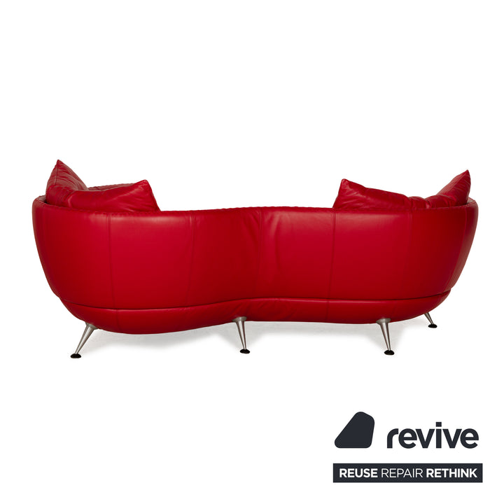 Canapé trois places en cuir rouge De Sede DS-102