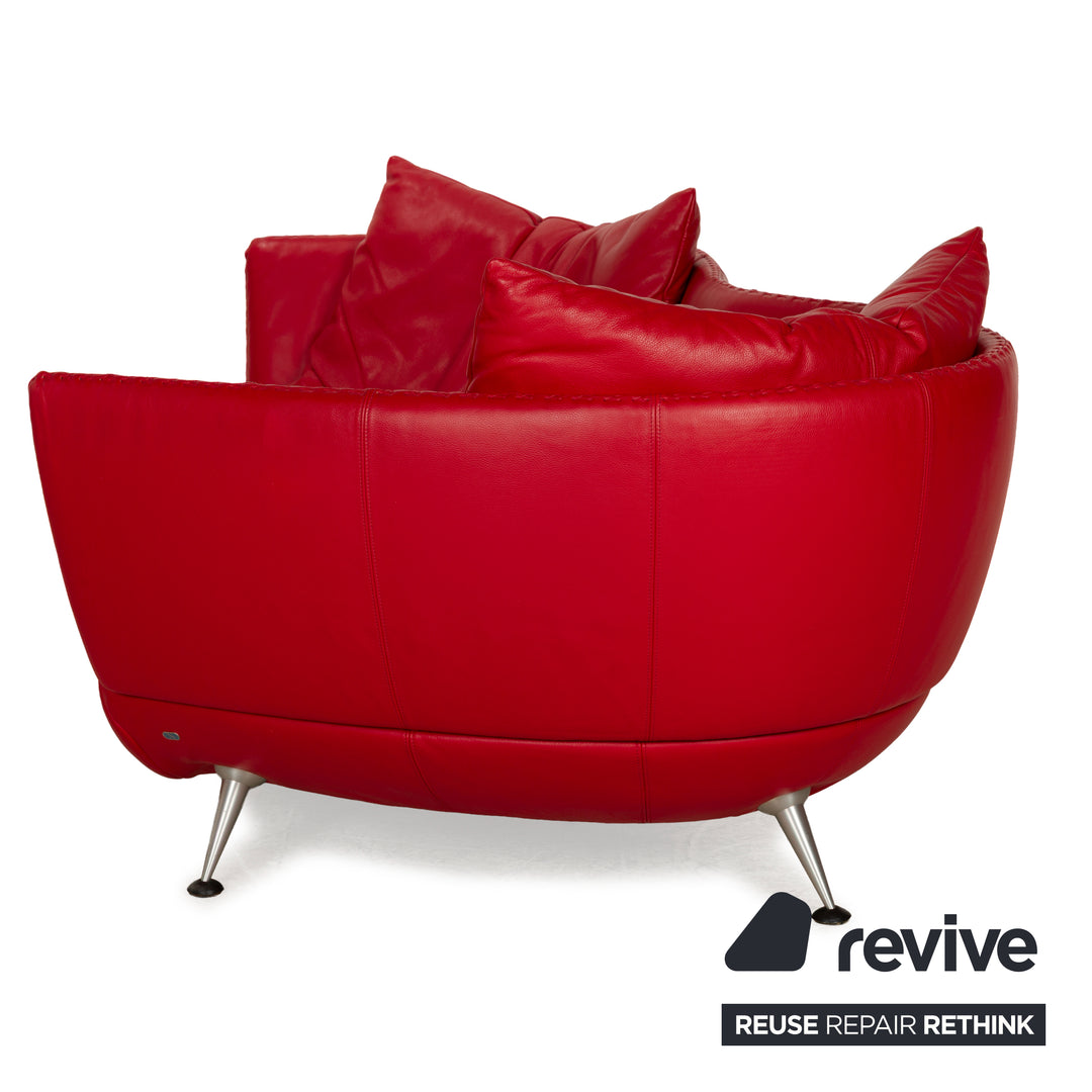 Canapé trois places en cuir rouge De Sede DS-102