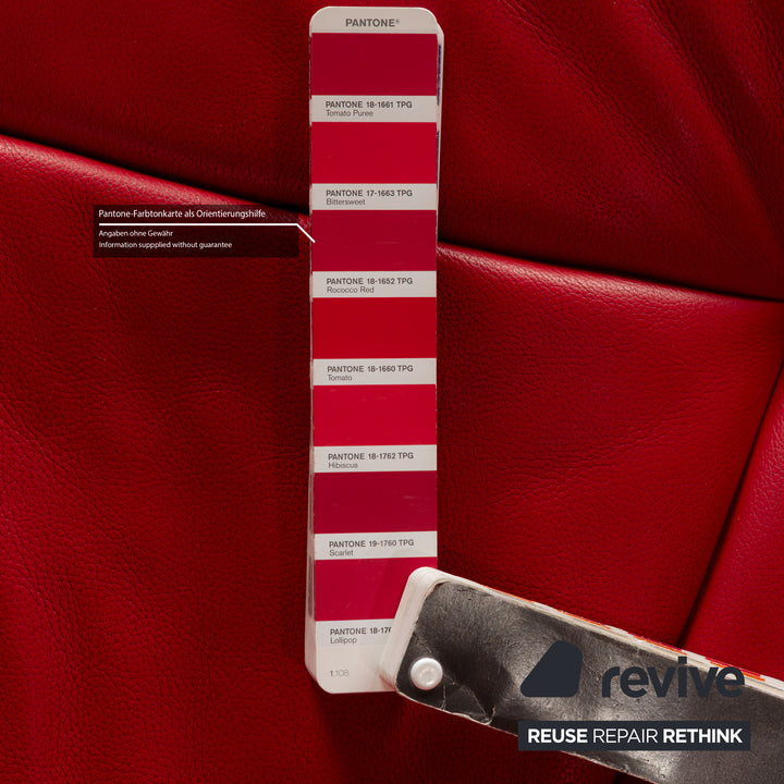 Canapé trois places en cuir rouge De Sede DS-102