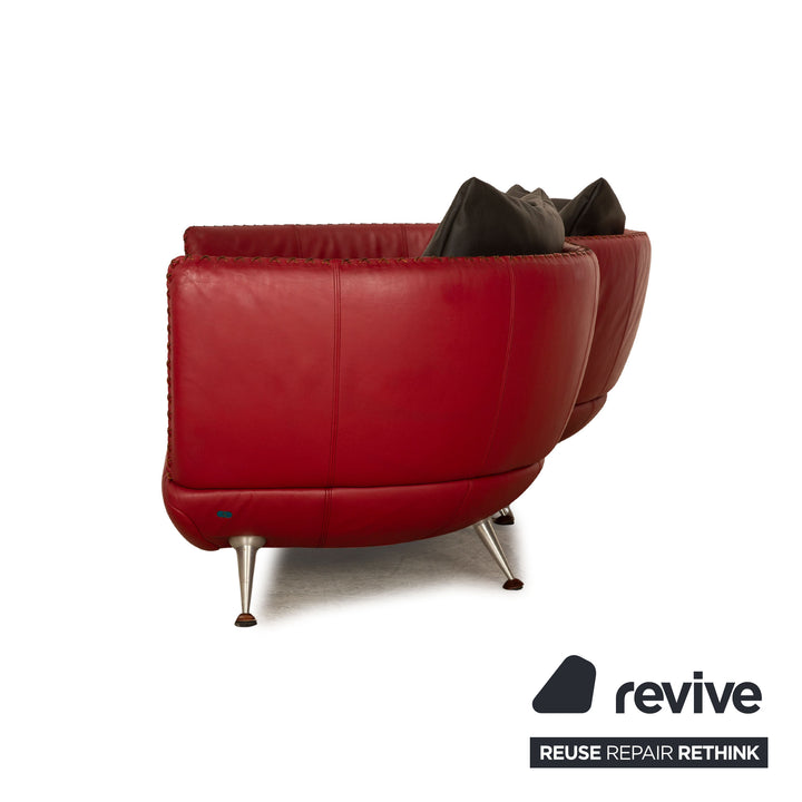 de Sede DS 102 Leder Dreisitzer Rot Sofa Couch