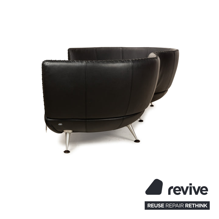 de Sede DS-102 Leder Dreisitzer Schwarz Sofa Couch