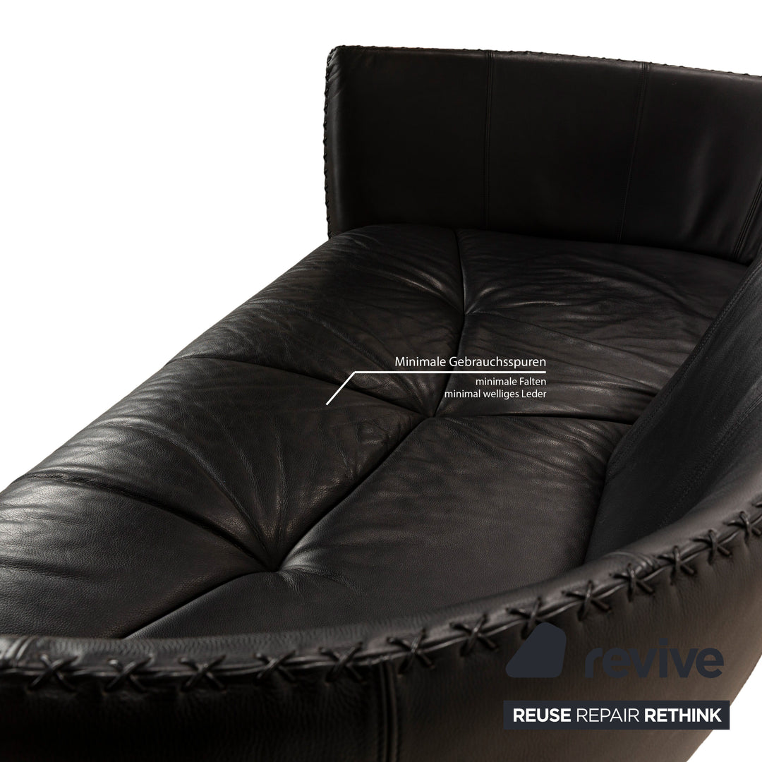 de Sede DS-102 Leder Dreisitzer Schwarz Sofa Couch