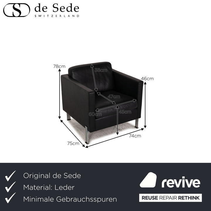 de sede ds 118 leather armchair black