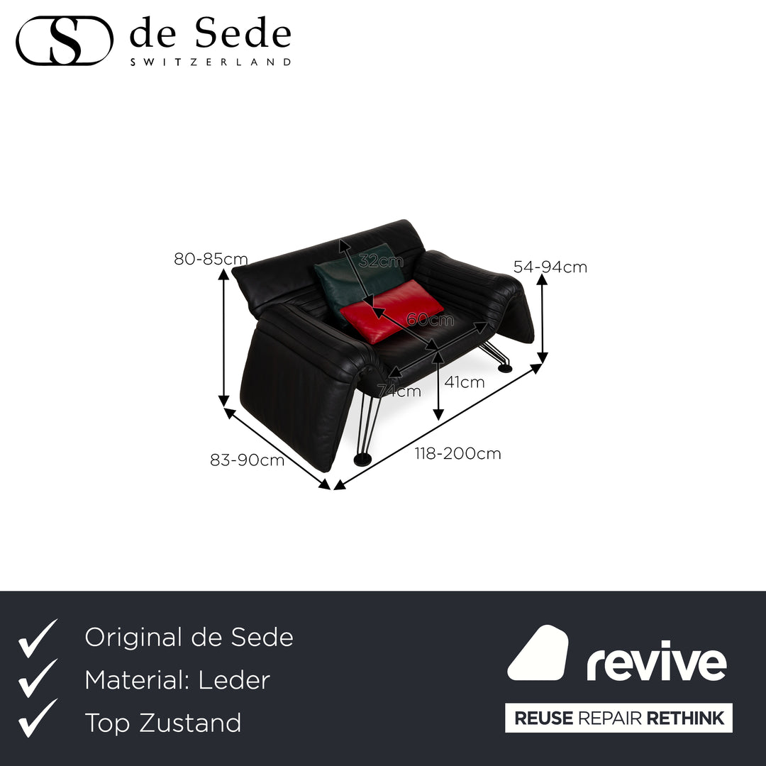 de Sede DS-142 Leder Sessel Schwarz