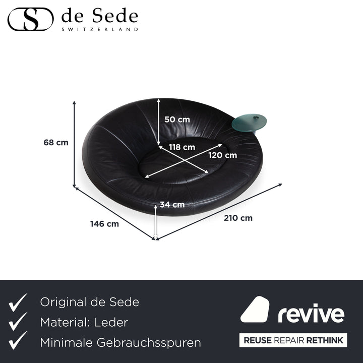 De Sede DS-152 Leder Zweisitzer Schwarz Sofa Couch